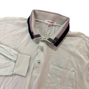 CONNEMARA Italy Polo Shirt Mens XXL Mint Green Long Sleeve 100% Cotton